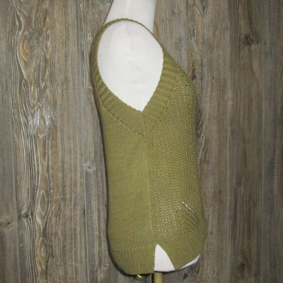Nine West High-Neck Cutaway Sweater Tank NWT Olive Sz XS Grunge Boho Fall Cute - Picture 5 of 13